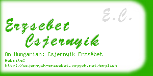 erzsebet csjernyik business card